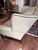 VTG Classic Leather Inc Mahogany Chippendale Wingback Chair Ottoman Beige Set For Sale - Image 4 of 15