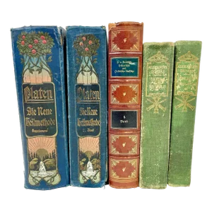 Antique German Decorative Books- a Set of 5