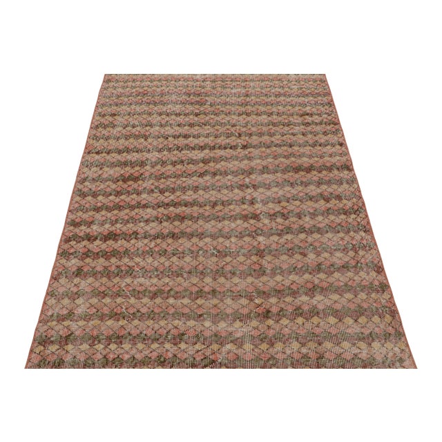 Mid-Century Modern Vintage Zeki Müren Runner Rug With Colorful Geometric Patterns From Rug & Kilim For Sale - Image 3 of 7