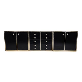 Black Lacquered Sideboard by Renato Zevi, 1970 For Sale