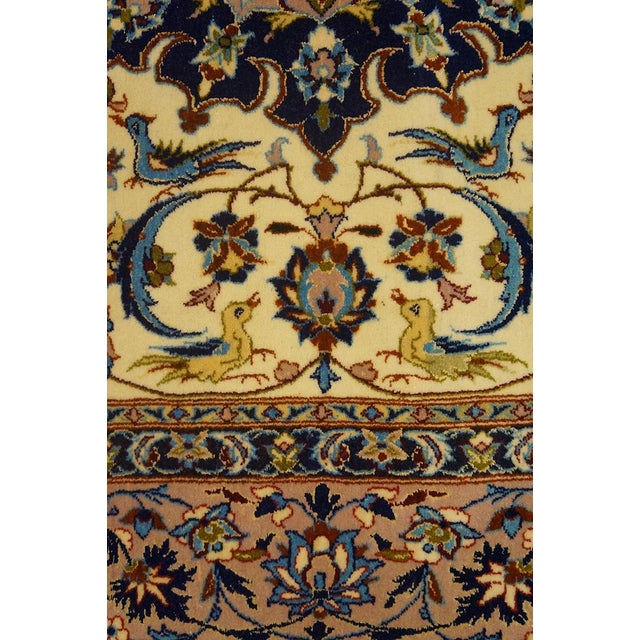 Mid 20th Century 1940s Beige Floral Medallion Antique Persian Isfahan Rug 3' 7'' X 5' 5'' Handknotted Wool Carpet For Sale - Image 5 of 5