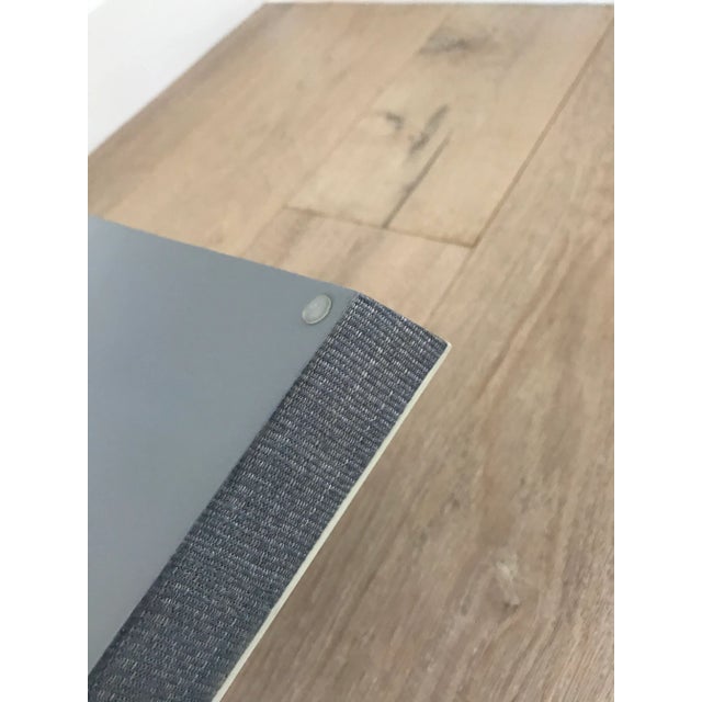 Transitional Pigeon & Poodle Maranello Steel Blue/White Abaca Medium Tray For Sale - Image 3 of 9