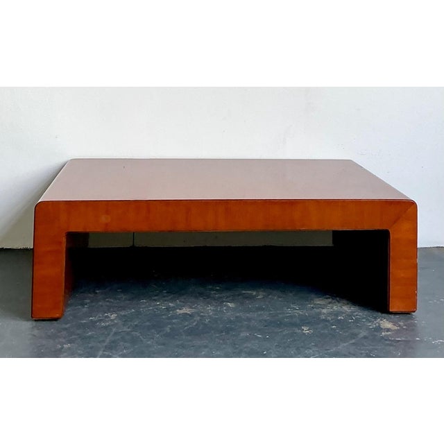 Coffee Vintage Ralph Lauren “Dalton” Waterfall Wood Coffee Table For Sale - Image 8 of 18