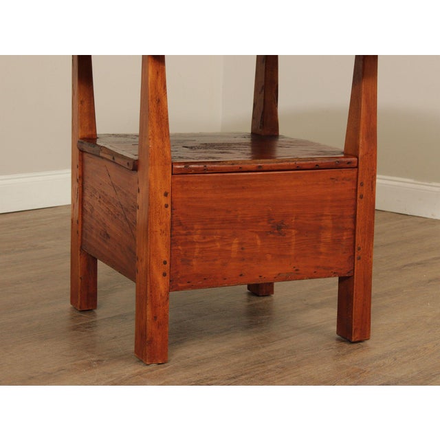 Antique Softwood Round Tilt Top Bench Dining Table For Sale - Image 9 of 12