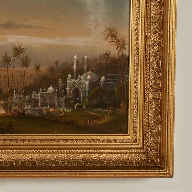 Antique Painting of an India Landscape With a Temple by Daniel C. Grose For Sale - Image 11 of 13