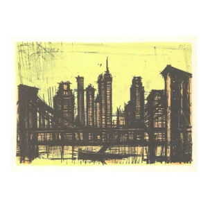 1967 Lithograph #58 "New York Vi" (Brooklyn Bridge) by Bernard Buffet