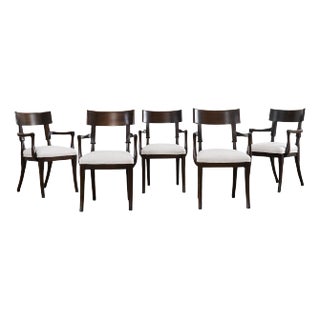 Set of Five Christian Liaigre for Nobilis Mahogany Dining Chairs For Sale
