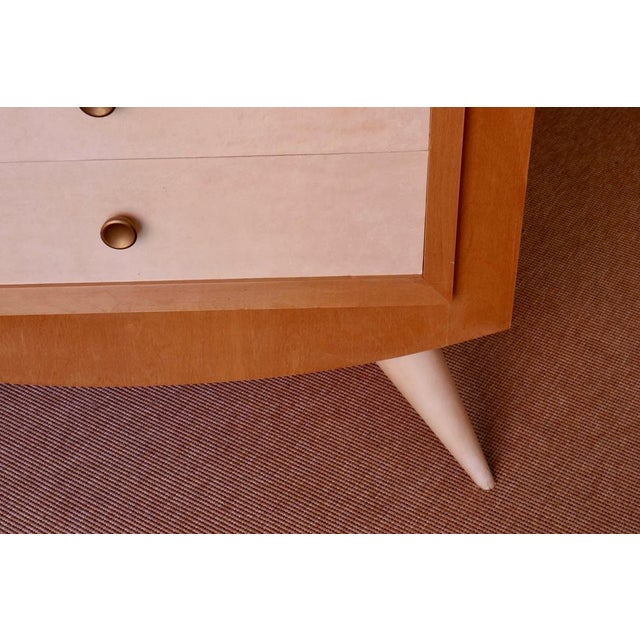 French Chest of Drawers in Ash Wood and Parchment by Blanche Klotz, 1930s For Sale - Image 9 of 13