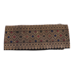 Vintage Gold and Red Woven Silk Trim From Laos