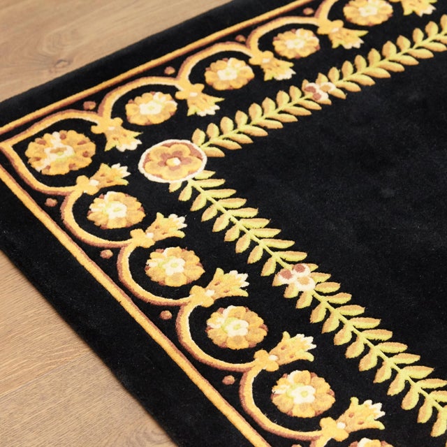 1980s Black Gold Rug by Gianni Versace for Versace, 1980s For Sale - Image 5 of 18