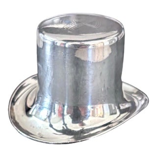 1970s Hat’s Off to You. Miniature Silver Plate Top Hat for Collectors or Barware For Sale
