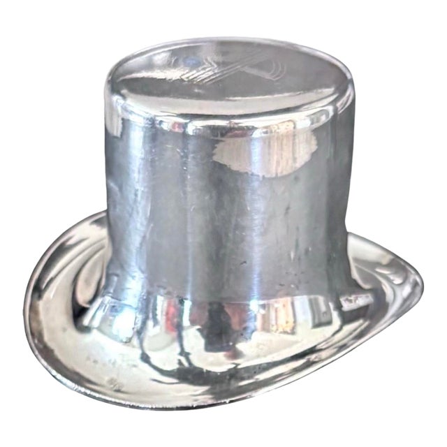 1970s Hat’s Off to You. Miniature Silver Plate Top Hat for Collectors or Barware For Sale