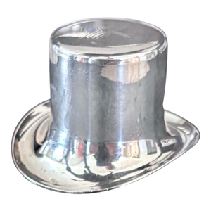 1970s Hat’s Off to You. Miniature Silver Plate Top Hat for Collectors or Barware