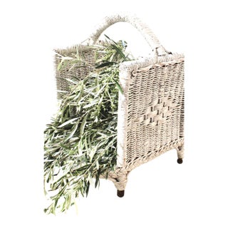 19thC. French Gathering Harvest Garden Basket With Handle For Sale