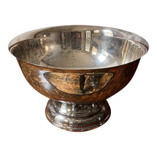 Large Vintage Silverplate Footed Bowl For Sale