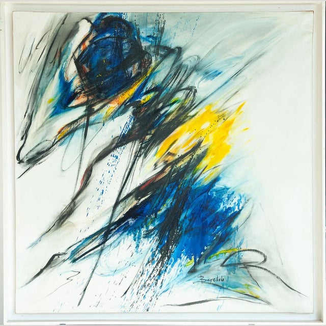 Concha Benedito, Abstract Composition, Original Mixed Media on Canvas, 1990s For Sale - Image 7 of 7