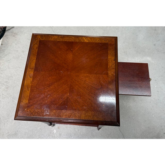 vtg Lane Mahogany Accent Side Table Pull Out Tray 24in Tall 13in Wide Excellent condition lightly used Signed on Bottom...