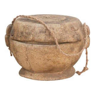 Antique Bleached Wood Grain Bowl For Sale