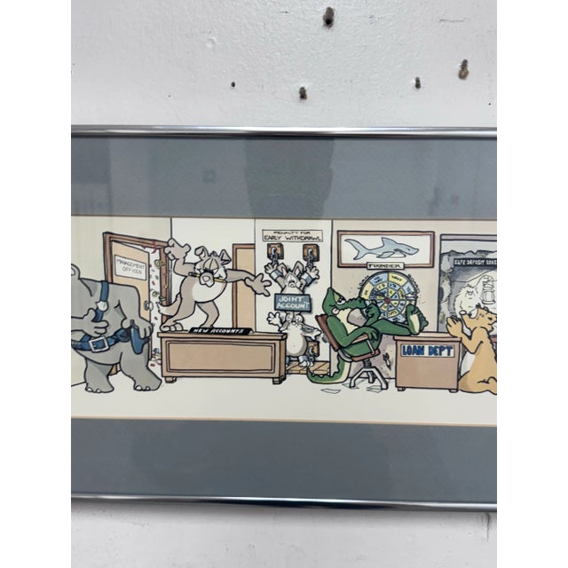 Circa 1985 Robert Marble "The Bank" Offset Lithograph + Signed Edition 20/750 For Sale - Image 4 of 13