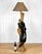 Original 1980's Panther Floor Lamp Molded Fiberglass Construction with Original Gloss Lacquer Finish Tree Trunk Base &...