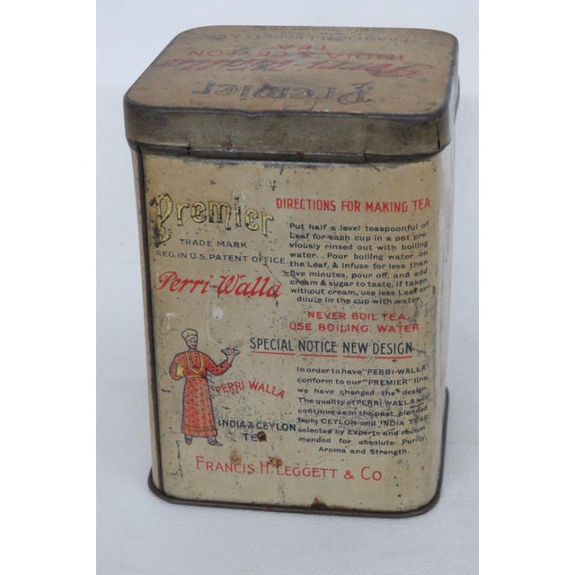 Premier Perri Walla Tea Tin Box India and Ceylon Francis H Leggett and Co 4892b For Sale - Image 4 of 14