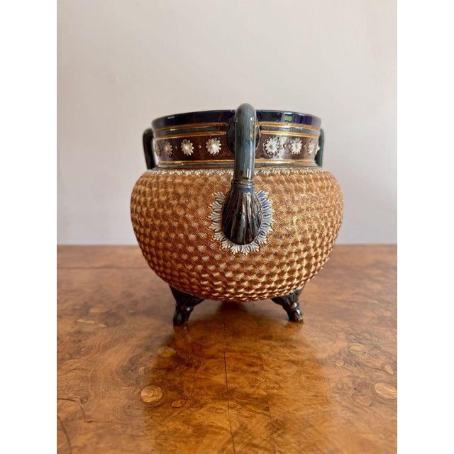 Late 19th Century Antique Burslem Jardiniere by Ethel Beard for Doulton, 1880 For Sale - Image 5 of 7