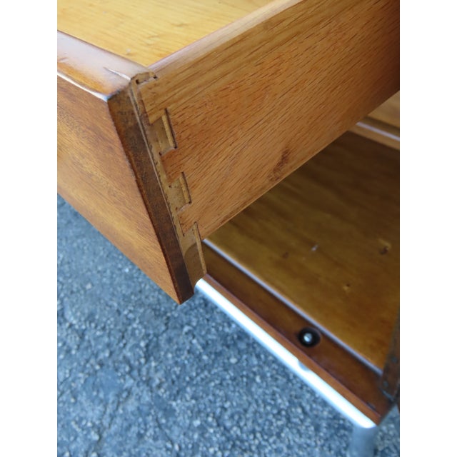 Brown White Furniture Hollywood Regency Nightstands End Bedside Tables a Pair 6313 For Sale - Image 8 of 18