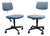 1960s Mid Century Modern Office Chair Pair Task Swivel Work Blue Rasmussen Labofa Two For Sale