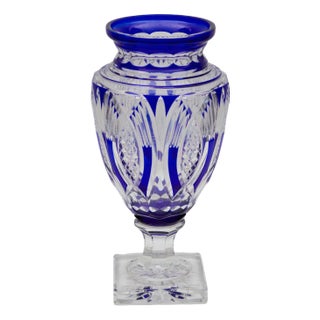 Large Amphora-Shaped Vase in Colored Crystal For Sale