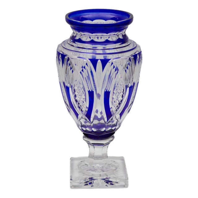 Large Amphora-Shaped Vase in Colored Crystal For Sale