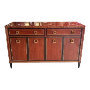 Vintage Versace Style Italian Inlaid Greek Key Credenza