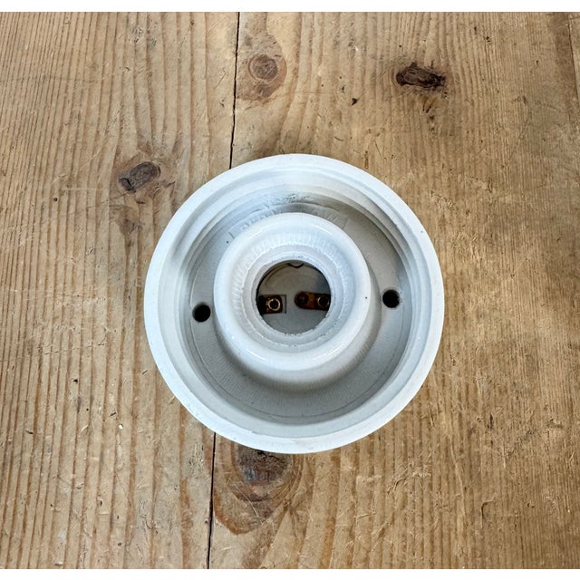 Vintage White Porcelain Wall Light, 1970s For Sale - Image 9 of 12