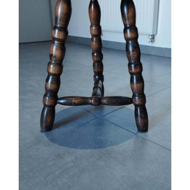 Mid-Century Modern French Tripod Stool in Wood by Charles Dudouyt, 1940s For Sale - Image 4 of 18