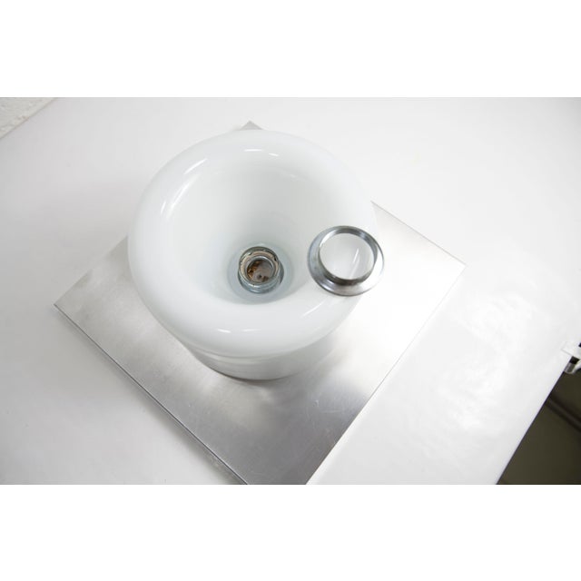 Opaline Glass, Aluminum and Chrome Wall Light from Doria Leuchten, Germany, 1960s For Sale - Image 10 of 18