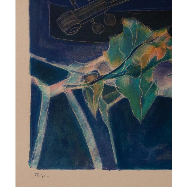 Tony Agostini, Still Life with Violin, Lithograph For Sale - Image 4 of 6