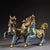 Mid 20th Century Pair of Gilt Cloisonne Enamel Qilin Figures – 5.1" Mythical Beast Statues For Sale - Image 4 of 10