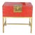 20th-C. Modern Chinese Red & Brass Box on Stand / Side Table For Sale - Image 4 of 7
