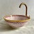 Moroccan Ceramic Sink With 14k Gold Rim Vessel Round Sink Bowl Basin With Drain For Sale - Image 3 of 10