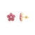 Natural Ruby Floral Statement Earrings in 14k Solid Gold With Diamonds- A Pair For Sale - Image 4 of 10