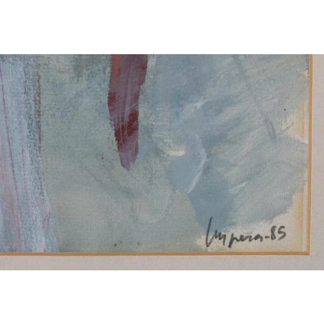 This dramatic composition is evocative of the new york school of abstract expressionist artists, such as jackson pollock...