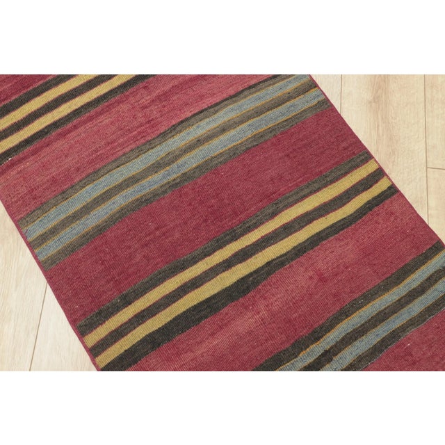 1950s Traditional Red Striped Kilim Rug For Sale - Image 11 of 13