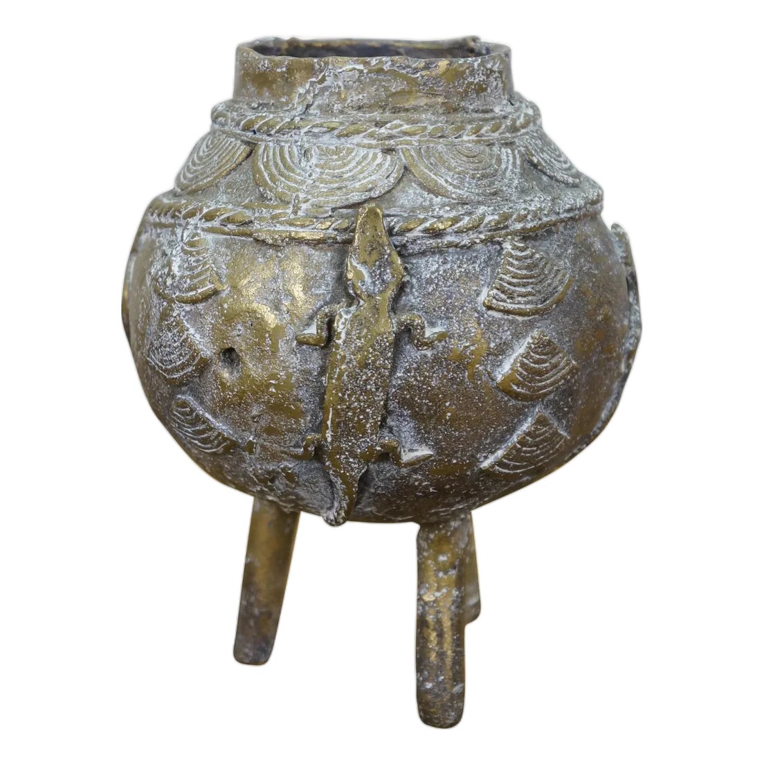 Antique West African Bronze Dogon Ritual Ointment Pot Mali Compote ...