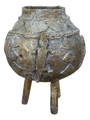 Antique West African Bronze Dogon Ritual Ointment Pot Mali Compote