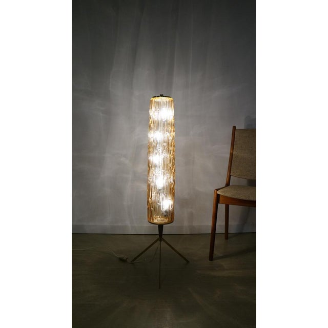1960s Brass and Glass Tripod Floor Lamp by Rupert Nikoll, 1960s For Sale - Image 5 of 11