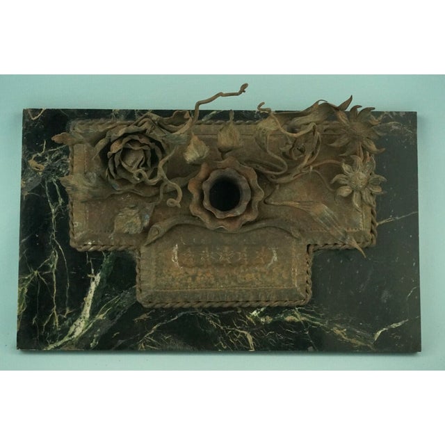Antique Art Nouveau Inkwell in Wrought Iron, 1890s For Sale - Image 6 of 18