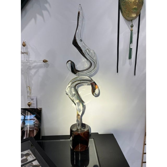 Transparent Giant Acrobats (Gymnasts) Statue Made of Murano Glass For Sale - Image 8 of 10