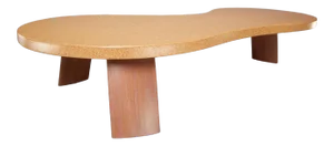 Scandinavian "Bigfoot" Cork and Mahogany Coffee Table