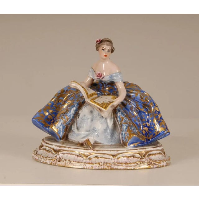Italian Porcelain and Ceramic Figurine of Lady by Guido Cacciapuoti For Sale - Image 6 of 15