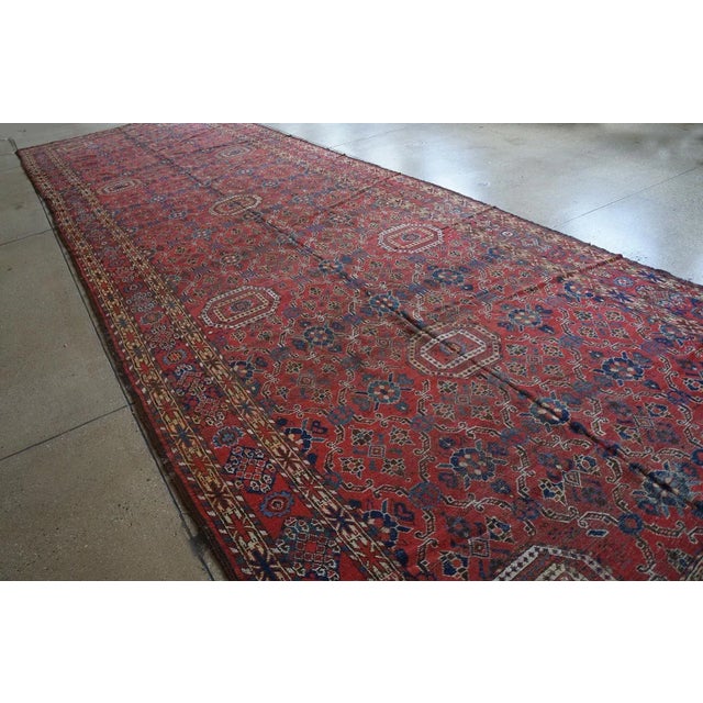 Asian Mid-19th Century Central Asian Beshir Gallery Carpet ( 6'7" x 21'4" -201 x 650 ) For Sale - Image 3 of 4
