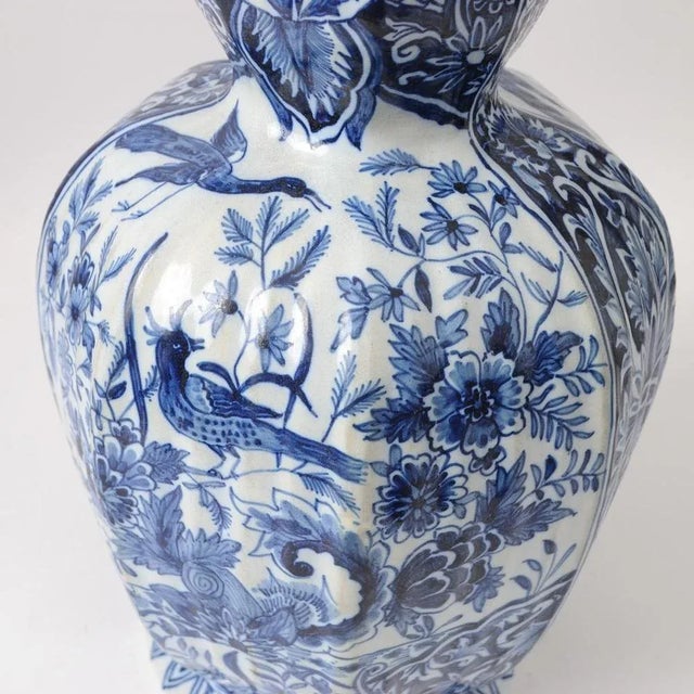 Antique Delft Style Vase by Louis Fourmaintraux For Sale - Image 5 of 10